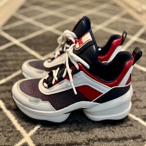Michael Kors Olympia Trainer -size 6 -red, navy, & white -NEW!